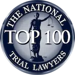 Seal of The National Trial Lawyers: Top 100 with the Scales of Justice icon.