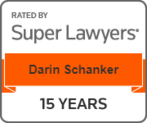 Super Lawyers graphic: Darin Schanker Rated for 15 Years.