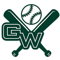 Green and white logo with two crossed baseball bats, a baseball, and the letters G and W.